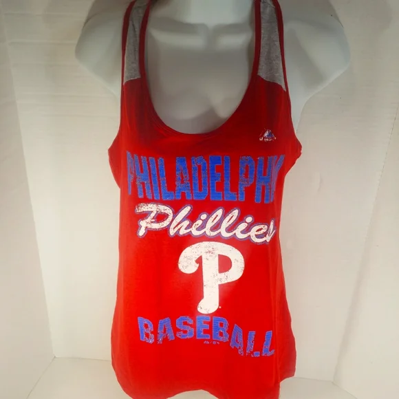 NWT Women's Philadelphia Phillies Majestic Tank Top Shirt - Picture 1 of 4